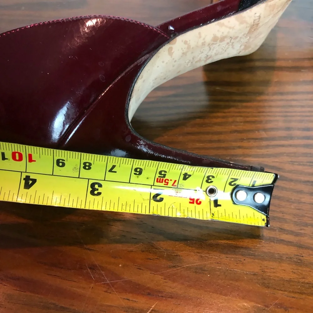 Jimmy Choo Patent Leather Wine and Black Bordeaux Heels Sz 39